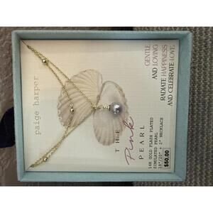 Paige Harper 14K Gold Flash Plated Pink Pearl Necklace